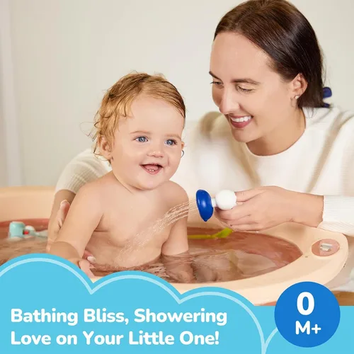Vista 3 de G-WACK Juguetes de baño para bebés, rociador de cabezal de ducha con termómetro de agua para recién nacidos, niños pequeños y niños Accesorios