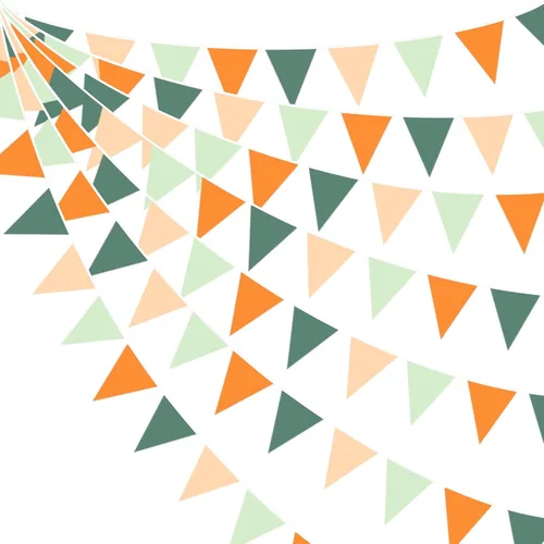 Vista 10 de Bandera triangular de tela de algodón para decoración de otoño, boda, cumpleaños, día de Acción de Gracias, hogar, guardería, jardín al aire libre