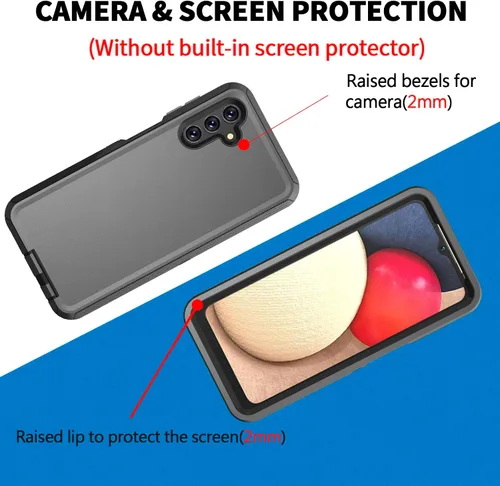 Vista 4 de Funda para Samsung Galaxy A13 5G (no para A13 4G), funda de teléfono [grado militar] 3 en 1 a prueba de golpes, resistente protección contra golpes