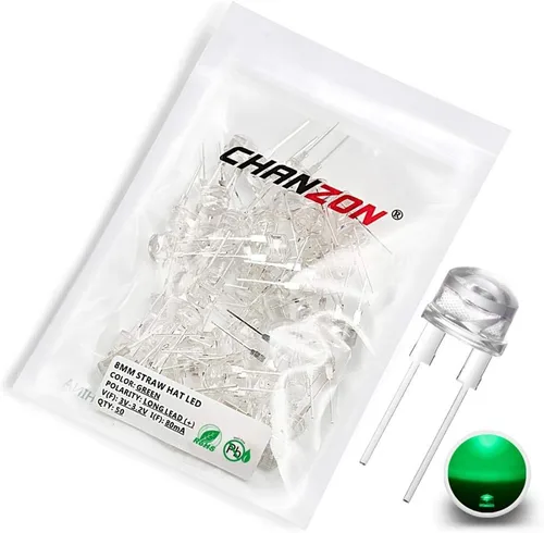 Vista 8 de CHANZON 50 unids 0.315 in blanco LED diodo luces (sombrero de paja transparente transparente DC 3V 250mA) iluminación brillante bombillas lámparas
