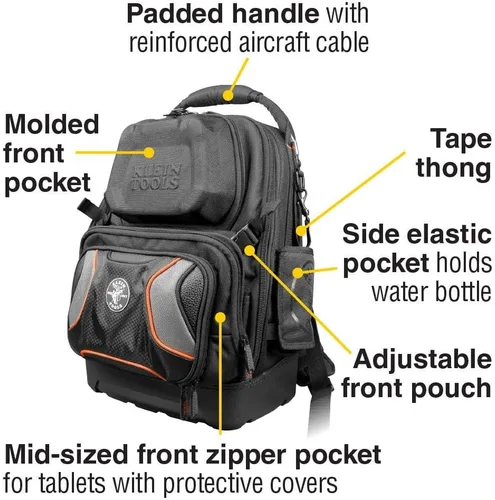 Vista 4 de Klein Tools Mochila de herramientas y bolsa de herramientas con cremallera, paquete de 4