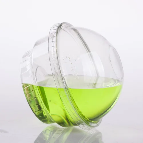 Vista 3 de Golden Apple, 101ml-30 juegos de vasos de plástico transparente para helado, cuenco para aperitivos con tapas de cúpula sin agujero