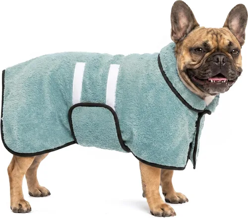 Vista 20 de Bienbee Albornoz para perro, súper absorbente para perros pequeños a Negro