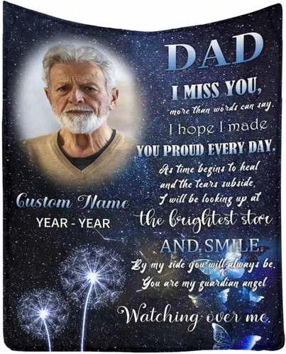 Vista 14 de Manta de memoria amorosa personalizada, no Longer be My Side but Forever in My Heart