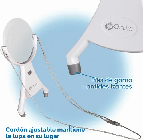 Vista 3 de OttLite Lupa LED manos libres de 4 pulgadas, cordón ajustable para el cuello, lupa acrílica, punta de aguja, costura, fabricación de joyas