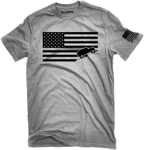 Vista 2 de Camiseta con bandera estadounidense Jeep Ash Gray