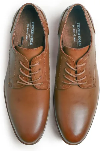 Vista 3 de FEVERSOLE Zapatos Derby casuales de cuero vegano Oxford para hombre