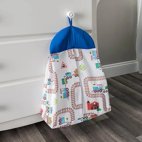 Vista 7 de EVERYDAY KIDS Juego de cama de 4 piezas para cuna de niños - Tren Choo Choo - Incluye edredón, sábana ajustable, volante antipolvo y apilador