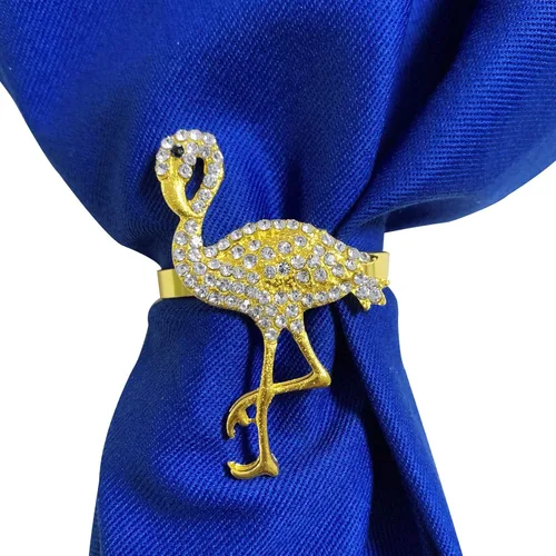 Vista 5 de LogHog Juego de 4 servilleteros para el día de San Valentín, delicados servilleteros de flamenco, decoración de mesa para banquete de boda, cena