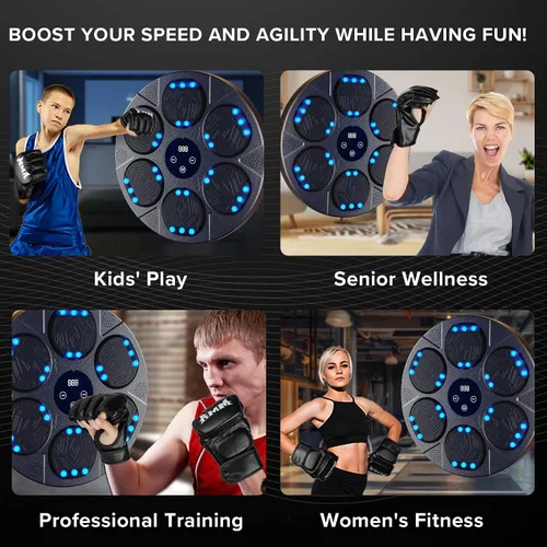 Vista 5 de Music Boxing Machine Kit Wall Mounted Smart Boxing Machine & Counter Complete Boxing Kit More Than a Standard Punching Machine for Adults & Home