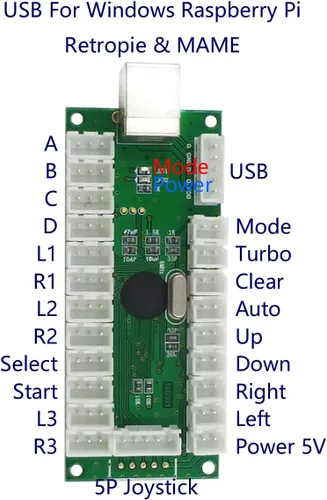 Vista 4 de SJJX Arcade Stick DIY Kit 10x Buttons with Logo LED MX 8 Way Joystick USB Encoder for PC MAME Raspberry Pi Color Mix