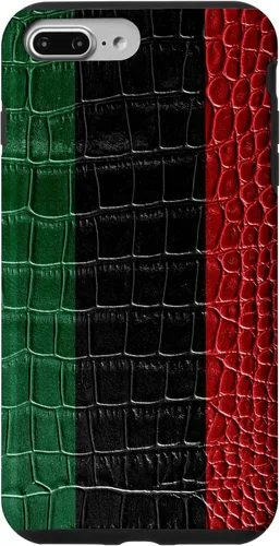 Vista 12 de iPhone 16 Pan African Flag Patriotic Crocodile Skin Print Pride Case