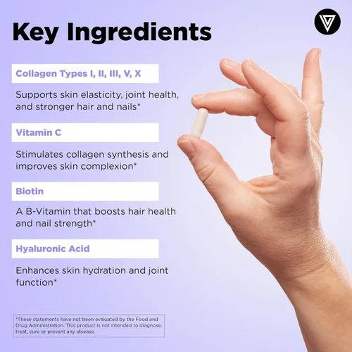 Vista 6 de Vital Vitamins Complejo de colágeno múltiple Plus + complejo multivitamínico para mujeres