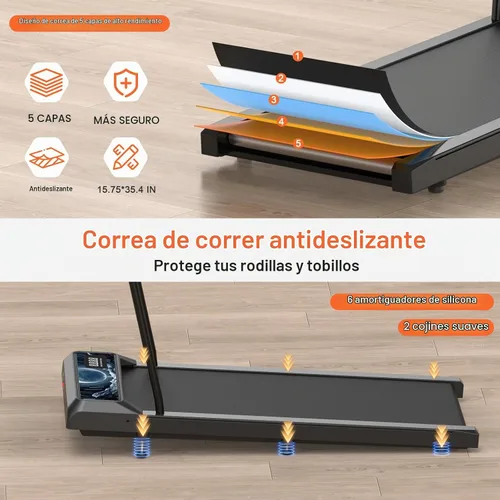 Vista 6 de Walking Treadmill Pad with Adjustable 8% Incline and Handle Bar for Home Walking Treadmill Pad