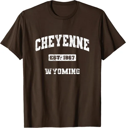 Vista 7 de Cheyenne Wyoming WY vintage state Camiseta de estilo atlético, Negro