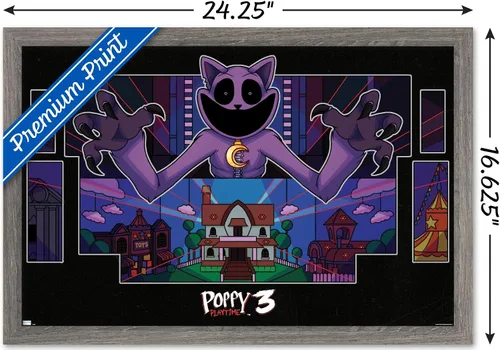 Vista 3 de Trends International Poppy Playtime: Capítulo 3 - Póster de pared de cuerdas, 14.72 x 22.37 pulgadas, versión enmarcada de madera de granero
