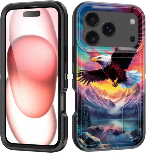 Vista 100 de Funda para iPhone Air con soporte integrado, a prueba de golpes, polvo y caídas, 3 capas, grado militar, funda protectora para iPhone Air de 6.5