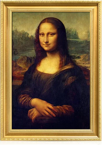 Vista 10 de DECORARTS - Leonardo Da Vinci Mona Lisa - Arte enmarcado con marco de bronce antiguo, impresión giclée, retrato renacentista fabricado en Estados