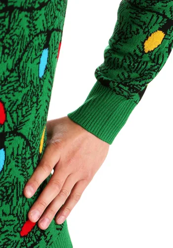 Vista 6 de Suéter feo para adulto de ardilla 3D en el árbol de Navidad Multicolor