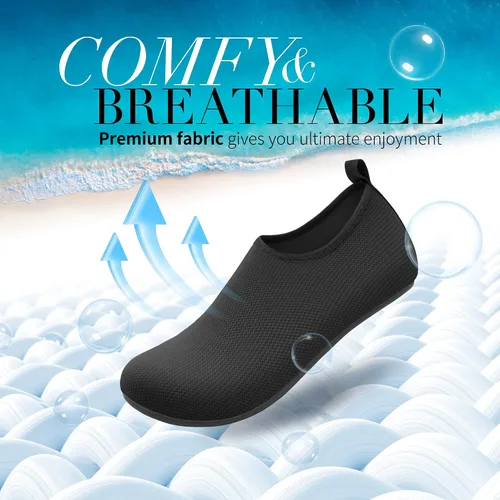 Vista 2 de Homitem Zapatos de agua para mujeres y hombres, calcetines acuáticos para natación, playa, piscina, río, sin cordones, de secado rápido