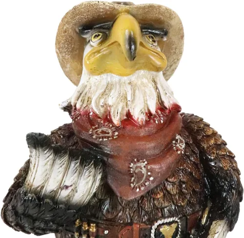 Vista 6 de Ebros Gift Country Western Comical Cowboy Eagle Sheriff con bufanda, sombrero y botas, estatuilla rústica de granja, decoración de águilas