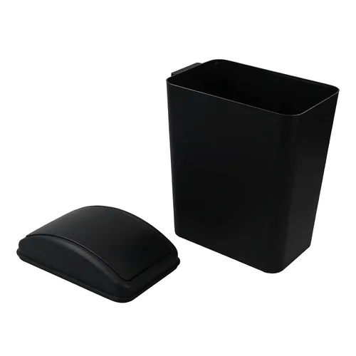 Vista 7 de Cand 1 bote de basura de 4 galones, cubo de basura de plástico con tapa giratoria, 16 L (negro)