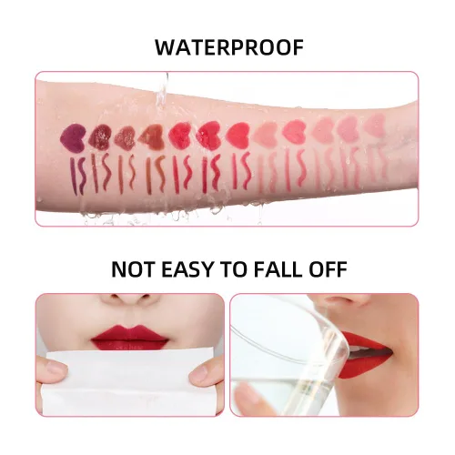 Vista 5 de Lápiz labial 2 en 1, delineador de labios, lápiz delineador de labios, lápiz labial delgado, brillo de labios de belleza, lápiz labial mate de punta