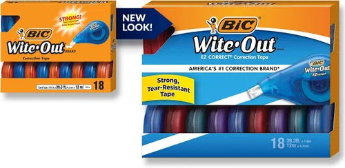 Vista 10 de BIC Wite-Out Brand Exact Liner Cinta correctora, 19.6 pies, color blanco, 10 unidades Fast, Clean, And Easy to Use Tear-Resistant for Smooth