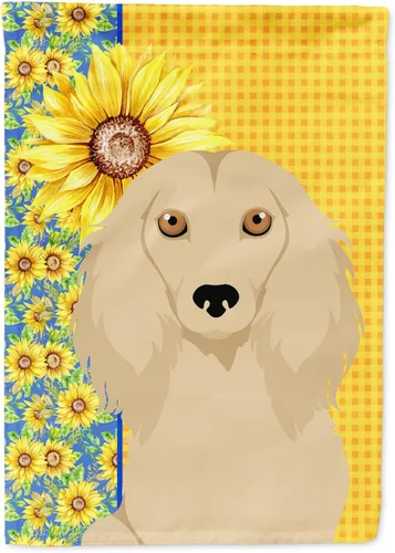 Vista 22 de Caroline's Treasures WDK5313GF Bandera de jardín con diseño de girasoles de verano, color negro y tostado, Airedale Terrier para buzón, bandera