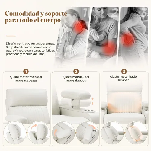 Vista 3 de ABCASA Mecedora giratoria eléctrica para guardería con brazo
