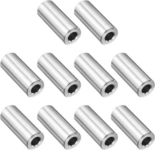 Vista 76 de uxcell 10 piezas de espaciador de acero inoxidable de 3/8" de diámetro interno x 3/4" de diámetro exterior x 1" de longitud, espaciador de rosca
