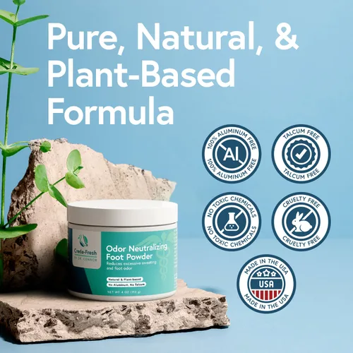 Vista 6 de Loción para pies en polvo para sudoración excesiva, polvo de pies a base de plantas para pies malolientes, eliminador de olores de pies y loción