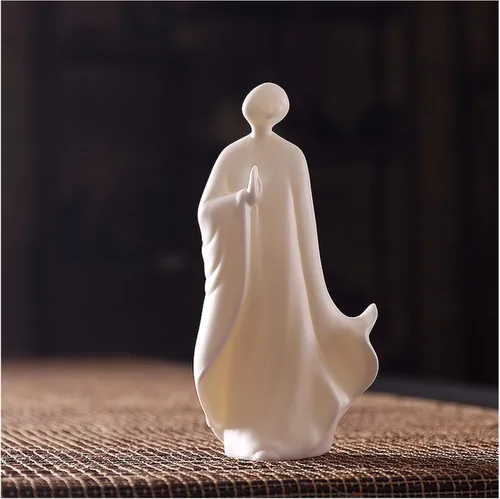 Vista 4 de NYKK Escultura de estatua de feng shui chino, té creativo para mascotas, objetos zen de cerámica, sala de estar, ceremonia, accesorios de joyería