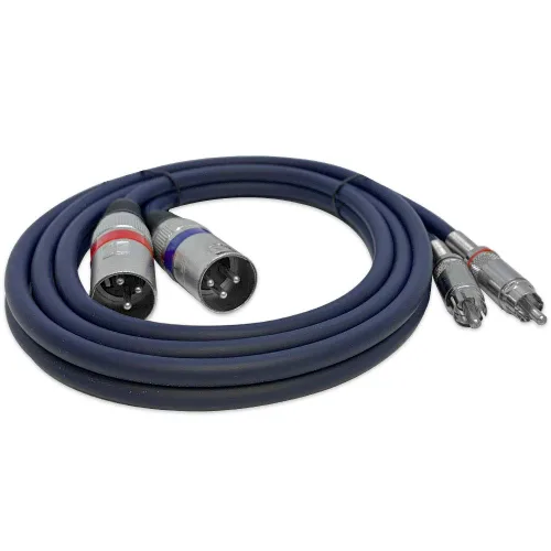 Vista 3 de Seismic Audio - SA-2RAXRM05 - Cable de conexión doble XLR a RCA de 5 pies, 2 XLR macho a 2 RCA macho, cable de conexión de interconexión estéreo