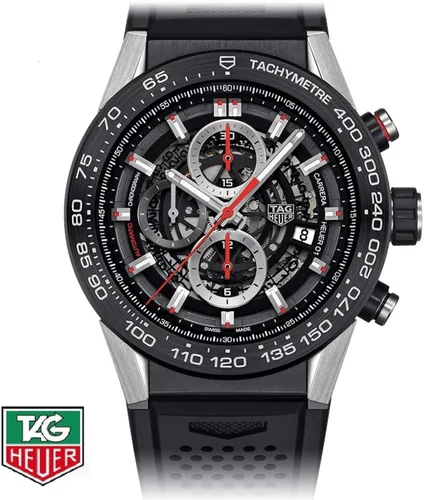 Vista 9 de Tag Heuer CAR2A1ZFT6044 reloj de hombre automático doble Carrera Calibre Heuer 01Skeleton