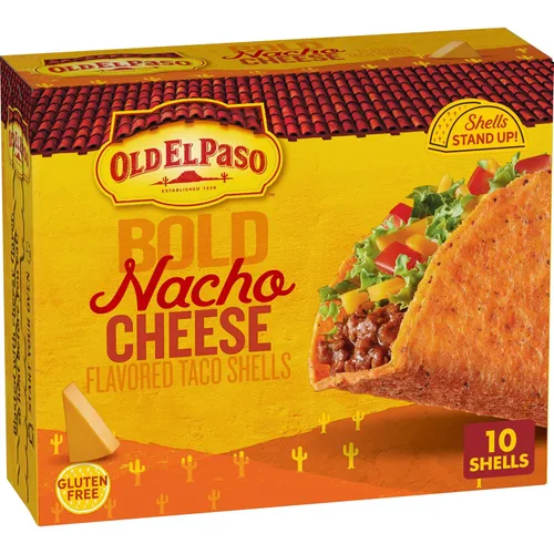 Vista 15 de Old El Paso Stand 'N Stuff Bold Nacho Cheese - Conchas de taco con sabor a queso de nacho, 10 unidades (paquete de 6)