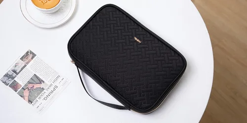 Vista 5 de TEABAN Estuche organizador de joyas de viaje portátil práctica bolsa de joyería Tavel, rollo de bolsa de joyería para collares, aretes, anillos