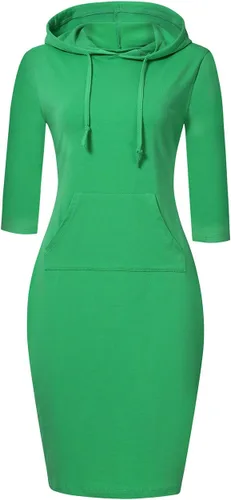 Vista 26 de MISSKY Vestido con capucha para mujer Negro&blanco