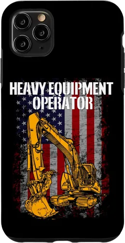 Vista 4 de Funda para excavadora de retroexcavadora con bandera de Estados Unidos para iPhone 12 mini