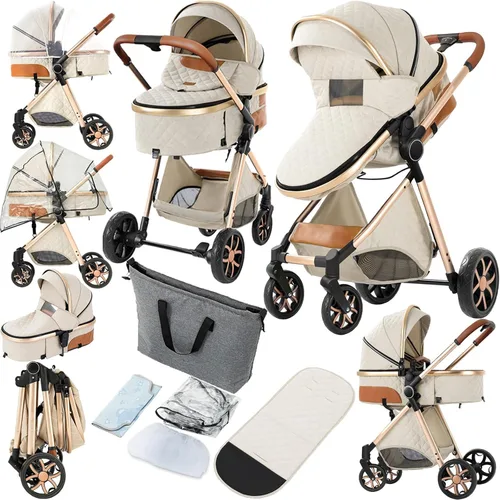 Vista 19 de Cochecito de bebé 2 en 1, cochecito convertible, cochecito estándar reversible, cochecito de bebé portátil, cochecito de bebé, cochecito plegable
