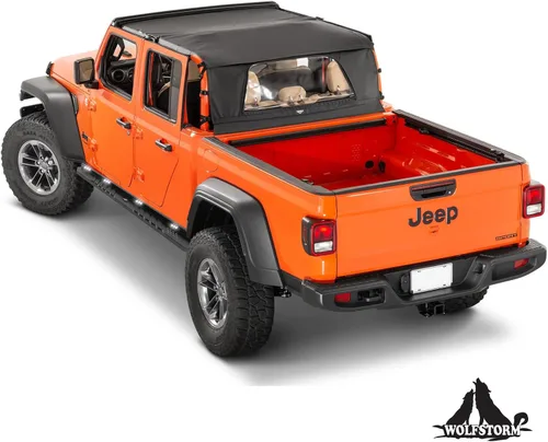 Vista 2 de Escalones laterales para Jeep Gladiator 2019-2026 de 4 puertas con luz de posición LED WOLFSTORM - Accesorios de repuesto para estribo de acero