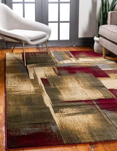 Vista 12 de Unique Loom Barista Collection - Alfombra de área Timor (2 pies 2 pulgadas x 3 pies 1 pulgada, ovalada, multicolor y rojo)