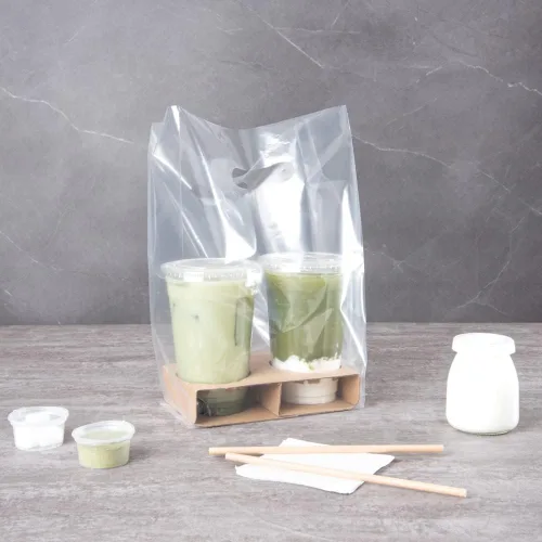Vista 4 de Restaurantware - Bolsa de plástico transparente para llevar, paquete de 100