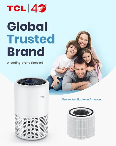 Vista 2 de TCL Breeva A1C - Purificador de aire para el hogar, dormitorio, hasta 438 pies cuadrados, modo automático, filtración de 3 etapas, filtro HEPA