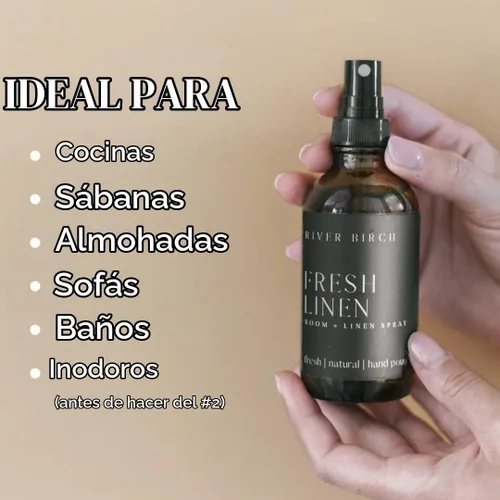 Vista 2 de River Birch Perfume con aroma a ropa limpia en aerosol para ropa y habitación Fragancia para el hogar Botella de vidrio ámbar de 4 oz Aroma