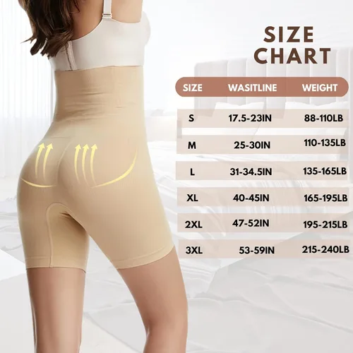 Vista 6 de WOODHAWK Pantalones cortos moldeadores de cintura alta para mujer, para control de abdomen, moldeadores de cuerpo, adelgazantes, muslos y vientre