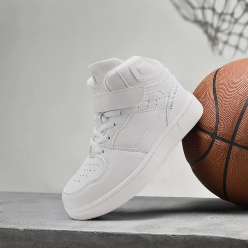 Vista 6 de brooman Zapatos de baloncesto para niños, tenis de caña alta para niñas, zapatos de escuela, zapatos deportivos para correr