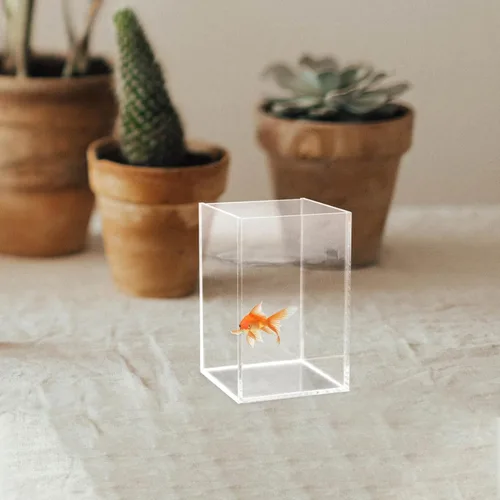 Vista 6 de 2 unids acuario pecera terrario tazón suculento plantador sin borde acuarios pecera pecera multifunción pecera decorativa Goldfish Tank Betta Fish