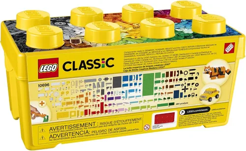 Vista 6 de LEGO Classic Medium Creative Brick Box 10696 - Juego de bloques de construcción, con almacenamiento, incluye tren, automóvil y una figura de tigre