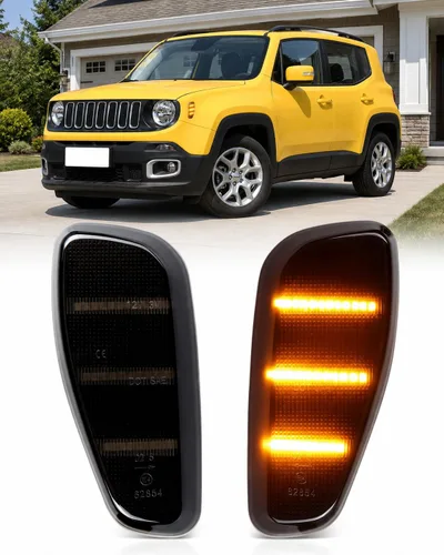 Vista 9 de Conjunto de luces LED laterales ámbar para Jeep Renegade 2015-2023